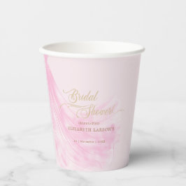 Vasos De Papel Elegante vestido de novia rosa suave para fiesta d