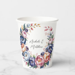 Vasos De Papel Elegante Vocación Floral Para Boda