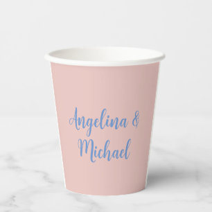Vasos De Papel Elegante y elegante caligrafía de nombres únicos a