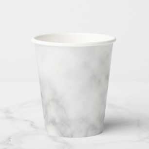 Vasos De Papel Elegante y elegante patrón de mármol blanco