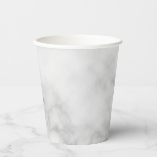 Vasos De Papel Elegante y elegante patrón de mármol blanco (Anverso)