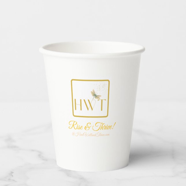 Vasos De Papel Elegante y Inspiradora colección de oro de HWT (Anverso)
