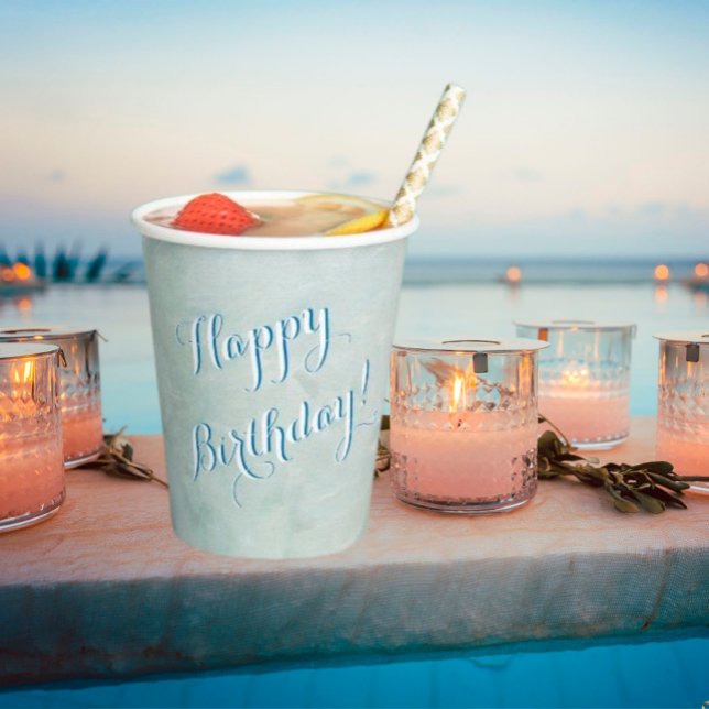 Vasos De Papel Elegante y simple cumpleaños feliz (Subido por el creador)
