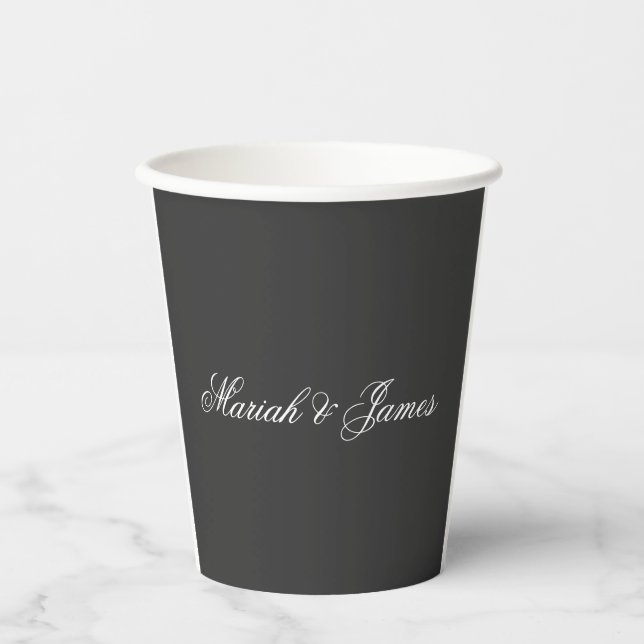 Vasos De Papel Elegante y simple nombres Minimalistas modernos ca (Anverso)