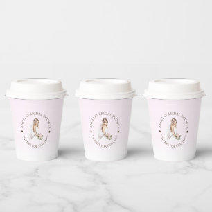 Vasos De Papel Elegante y Tierna Rosa Novia Próxima Boda Despedid