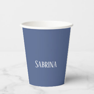 Vasos De Papel Elegante y único blanco simple azul