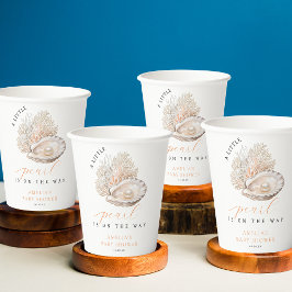 Vasos De Papel Elegantes copas de papel Baby Shower de Pearl Beig