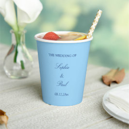 Vasos De Papel Elegantes copas de papel Boda azul de Cornflower