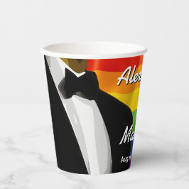 Vasos De Papel Elegantes hombres gay modernos Boda arcoiris