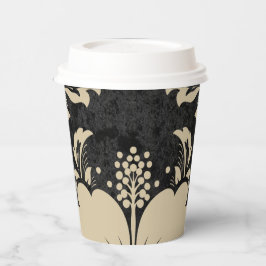 Vasos De Papel Elegantes Navidades beige damasco personalizado el