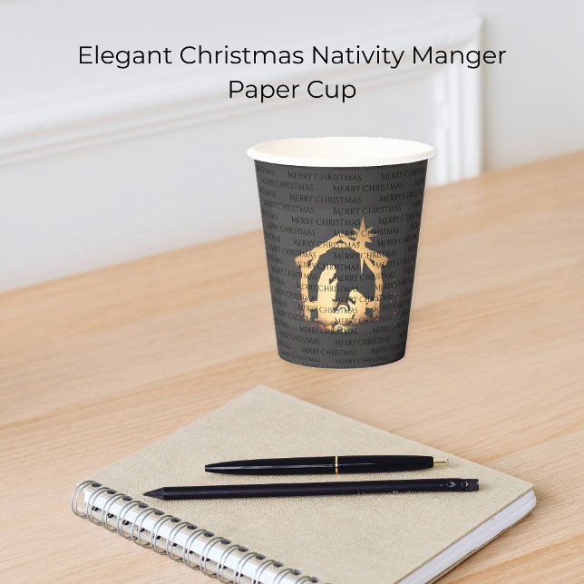 Vasos De Papel Elegantes Navidades Nativity Manger (Elegant Christmas Nativity Manger Paper Cup)