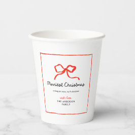 Vasos De Papel Elegantes Navidades tradicionales del arco rojo