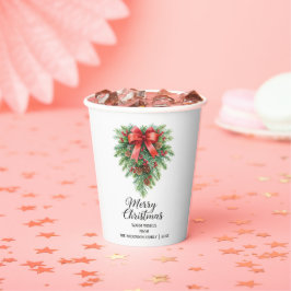 Vasos De Papel Elegantes Navidades Wreath Holiday