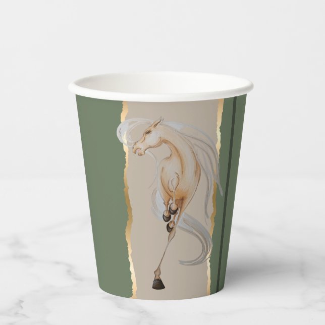 Vasos De Papel Elegantes Pappgeschirr mit edlem Pferdemotiv (Anverso)