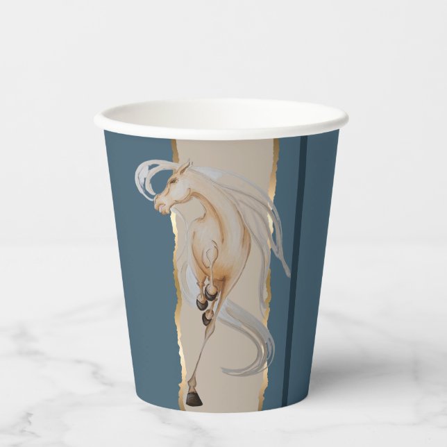 Vasos De Papel Elegantes Pappgeschirr mit edlem Pferdemotiv (Anverso)