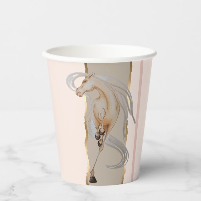 Vasos De Papel Elegantes Pappgeschirr mit edlem Pferdemotiv (Anverso)