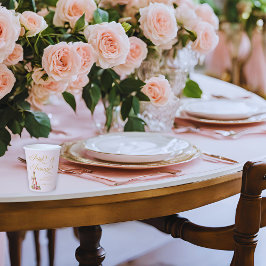 Vasos De Papel Elegantes Pétalos y Prosecco Floral Desayuno Nupci