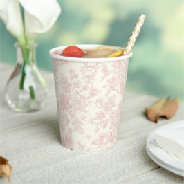 Vasos De Papel Elegantes Rosas de Flores Silvestres Rubor Boda Ro