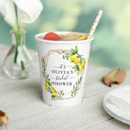 Vasos De Papel Elegantes tazas de papel de ducha de limón geométr