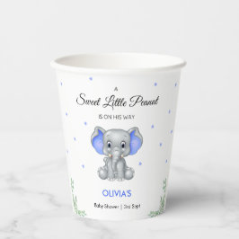 Vasos De Papel Elephant Sweet Little Peanut Boy Baby Shower