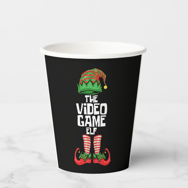Vasos De Papel Elf de videojuego de navidades (Anverso)