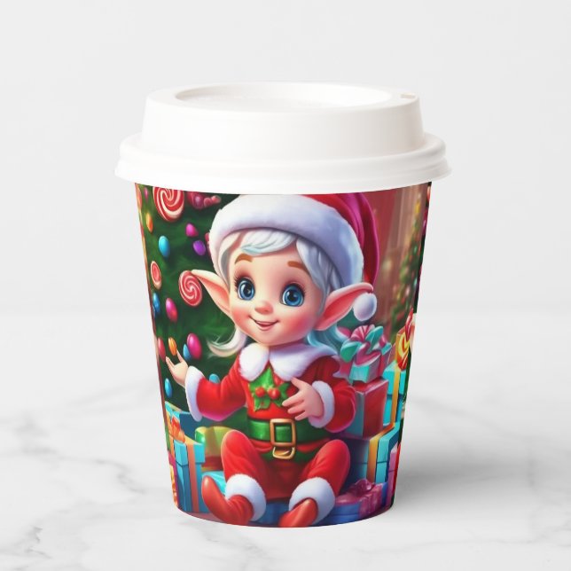 Vasos De Papel Elf navidades (Anverso)