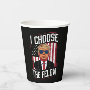 Vasos De Papel Elijo al delincuente divertido Trump Elecciones EE