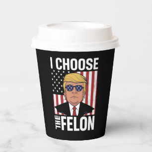 Vasos De Papel Elijo al delincuente Trump 2024 Patriota Republica