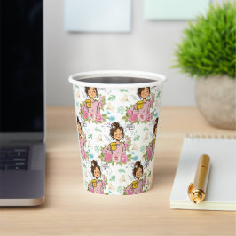 Vasos De Papel Elijo Presencia Patrón Floral Mamá Consciente