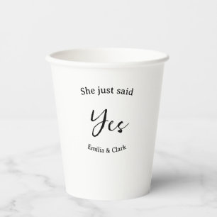 Vasos De Papel ella acaba de decir que sí nombre de la fiesta de