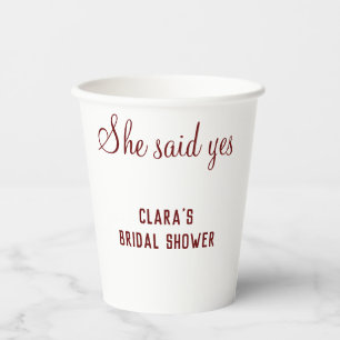 Vasos De Papel ella dijo que sí texto para agregar nombre de la f