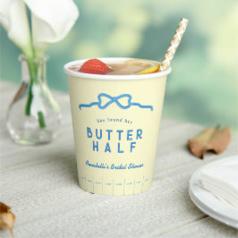 Vasos De Papel Ella encontró su Desayuno de Boda Butter Half Blue