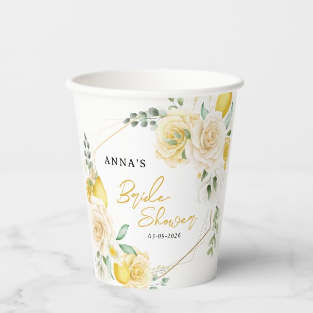 Vasos De Papel Ella Encontró su Naranja Bridal Shower (Anverso)