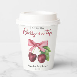 Vasos De Papel Ella es la cereza en la ducha de bebé de arriba