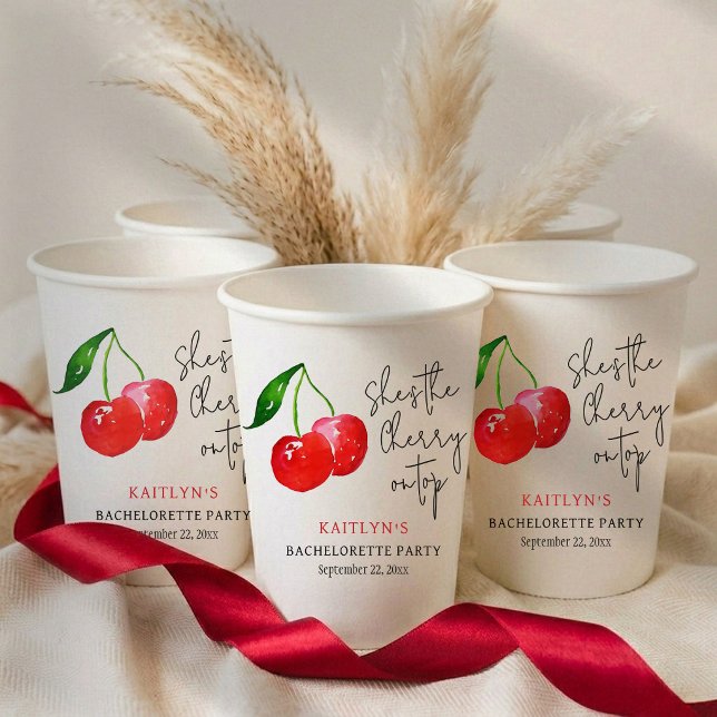 Vasos De Papel Ella es la guinda del pastel 🍒 Despedida de solte (Subido por el creador)