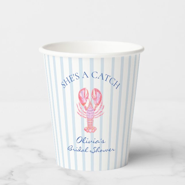 Vasos De Papel Ella es un Tesoro Despedida de Soltera Langostino  (Anverso)
