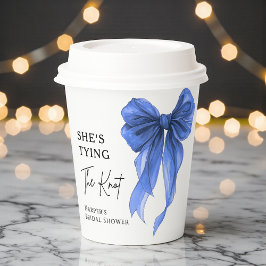 Vasos De Papel Ella está Atando el Nudo Arco Iris Azul Despedida 