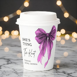 Vasos De Papel Ella está Atando el Nudo Arcoiris Púrpura Fiesta d