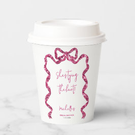 Vasos De Papel Ella está atando el nudo brillo rosa arco desfile 