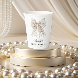 Vasos De Papel Ella está atando el nudo Perlas Lazo Despedida de 