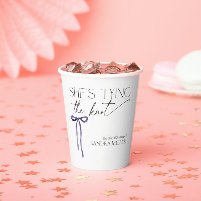 Vasos De Papel Ella está atando el nudo Tazón de lavanda Fiesta d (in situ)