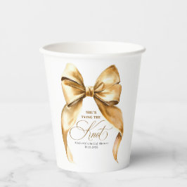 Vasos De Papel Ella está atando el nudo Tazón de oro para la duch