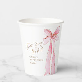 Vasos De Papel Ella está atando la ducha nupcial