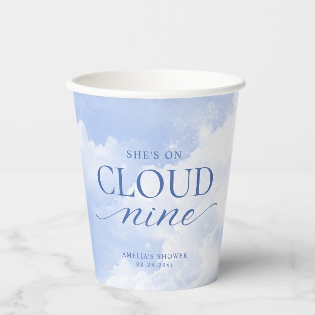 Vasos De Papel Ella está en la novena nube azul  Despedida de sol (Anverso)
