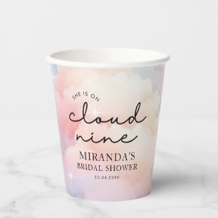 Vasos De Papel Ella Está en la Nube Nueve Fiesta de Despedida de 