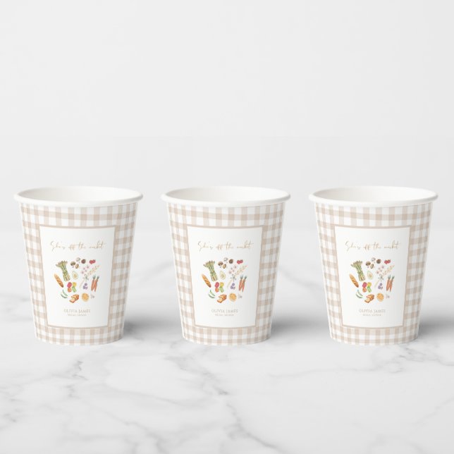 Vasos De Papel Ella está fuera del mercado ducha de novia floral (Multi)