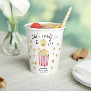 Vasos De Papel Ella está lista para estallar Aquarela Baby Shower