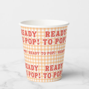Vasos De Papel Ella Está Lista Para Nacer Fiesta de Bebé Retro Cu