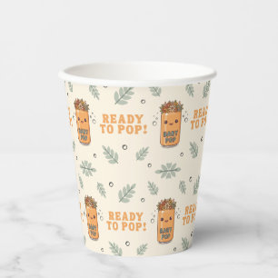 Vasos De Papel Ella Está Lista Para Parir Neutral Boho Kawaii