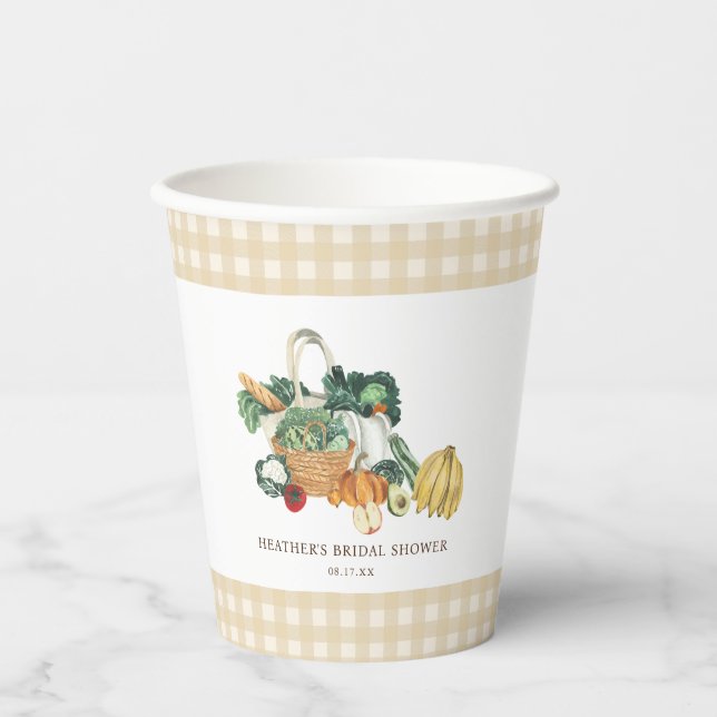 Vasos De Papel Ella está recién salida del mercado Desayuno de no (Anverso)